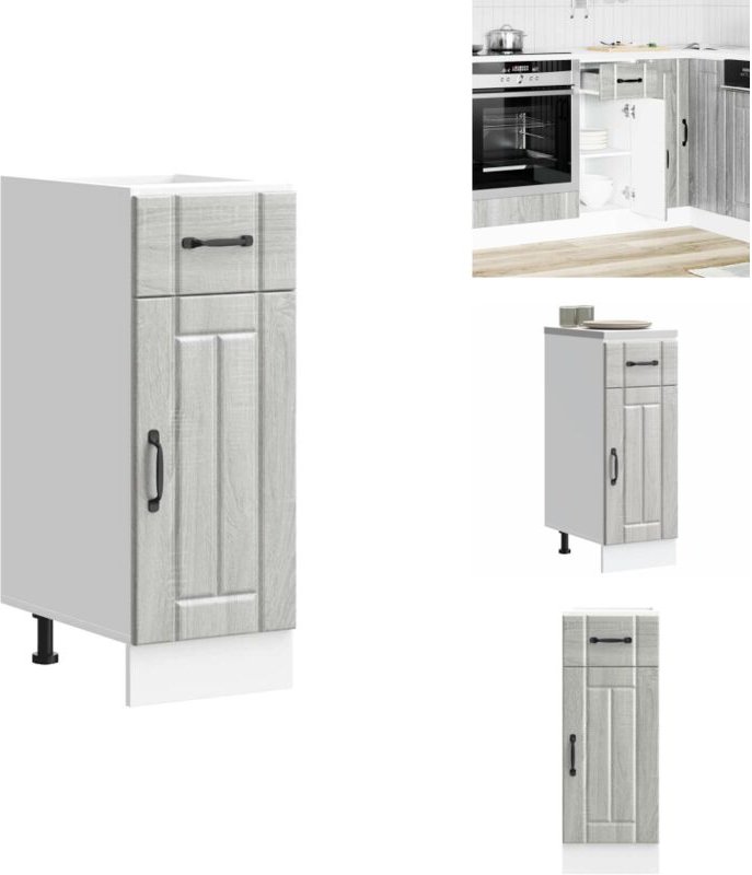 Küchen-Unterschrank Lucca Grau Sonoma Holzwerkstoff - Küchenunterschrank - Küchenunterschränke - Spülenunterschrank - Un...