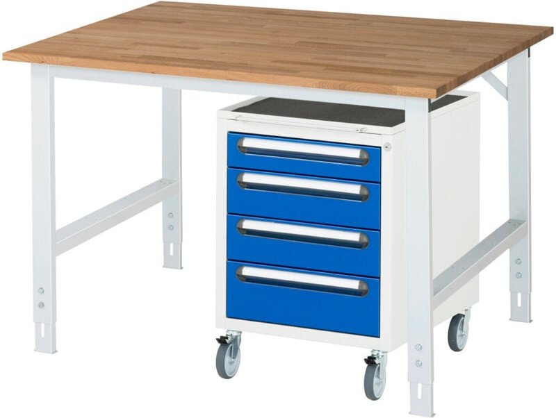 Rau Arbeitstisch Tom höhenverstellbar KM10, B1250xT1000xH910-1230mm, B-Platte-25mm