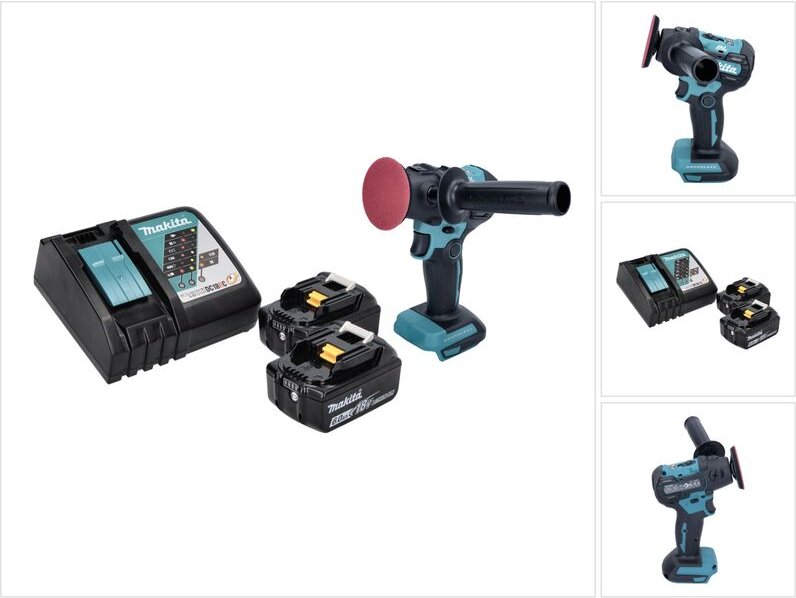 Dpv 300 rg Akku Schleifer Polierer 18 v 50 / 80 mm Brushless + 2x Akku 6,0 Ah + Ladegerät - Makita
