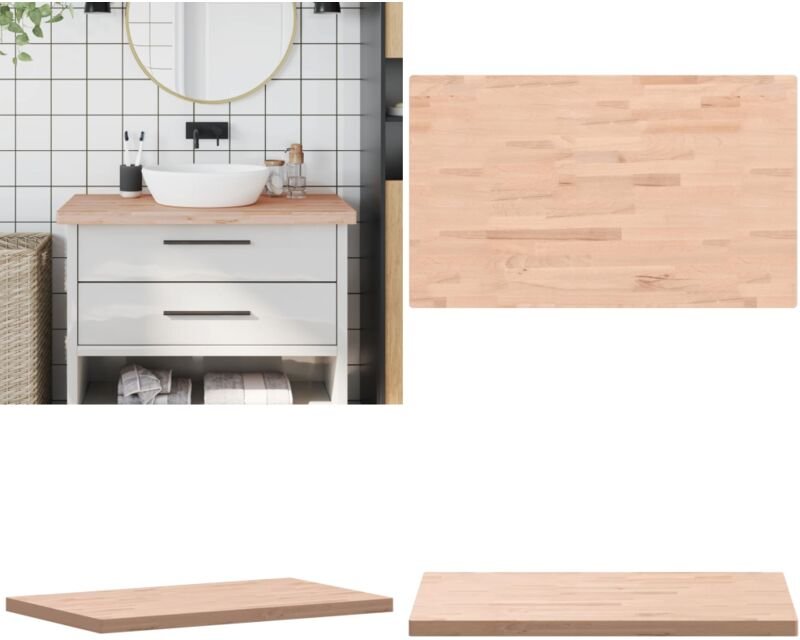 Waschtischplatte 100x60x4 cm Massivholz Buche - Holz Arbeitsfläche - Buchenholzarbeitsplatte - Waschttische Platte - Küc...