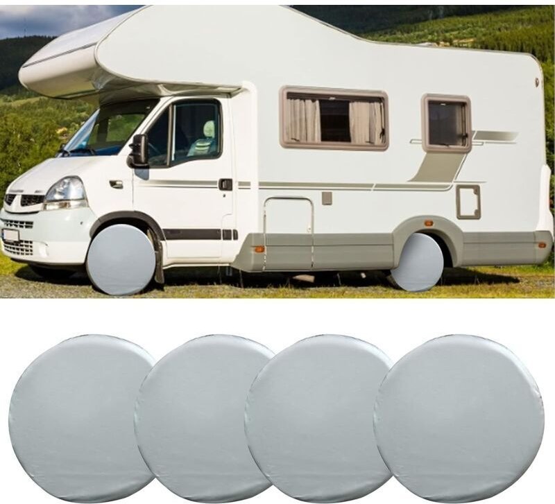 Thumbnail - Lot de 4 Housses de Pneu, Housses de Protection de Roue imperméables universelles pour Caravane, remorque, Camping-Car, ...