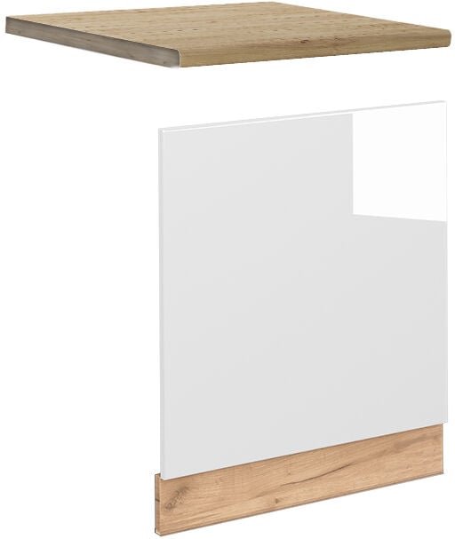 Vicco - Frontblende Fame-Line, Weiß Hochglanz, 60 cm , ap Eiche