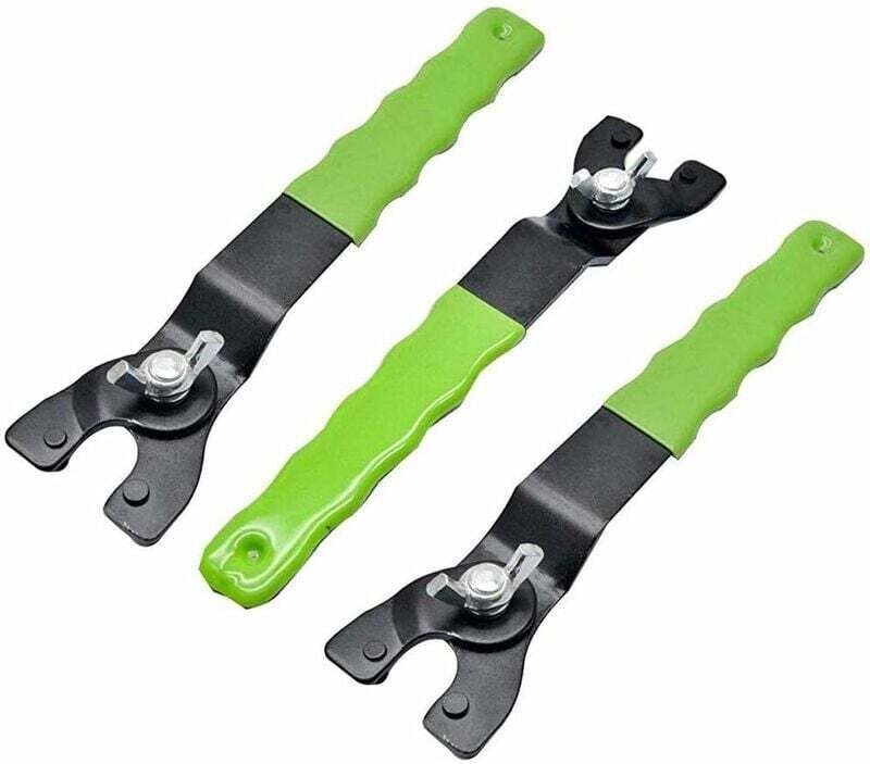 AIDUCHO Winkelschleiferschlüssel, 3-teiliger Schlüssel zum Ersetzen von Schleifscheiben, verstellbarer Stiftschlüssel fü...