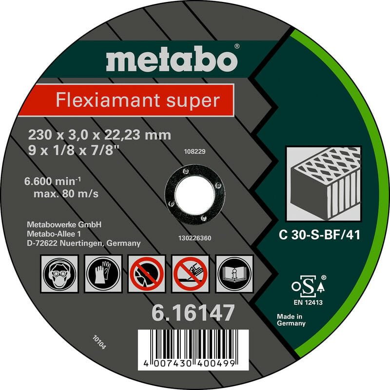 Thumbnail - Metabo - Flexiamant super 230x3,0x22,23 Stein, Trennscheibe, gekröpfte Ausführung