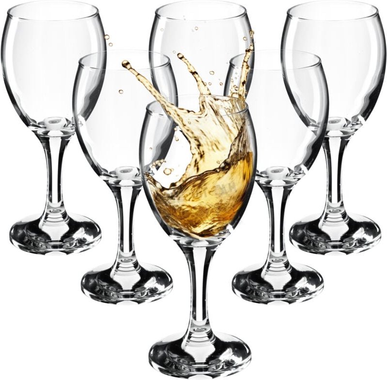 KADAX Weingläser, spülmaschinenfeste Weinkelche 6x245ml, für Weißwein