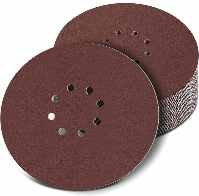 Schleifscheiben 225 mm, 8 Löcher, Körnung 120, für Trockenschleifer Giraffe - rtgpt, Packung à 40 Stück