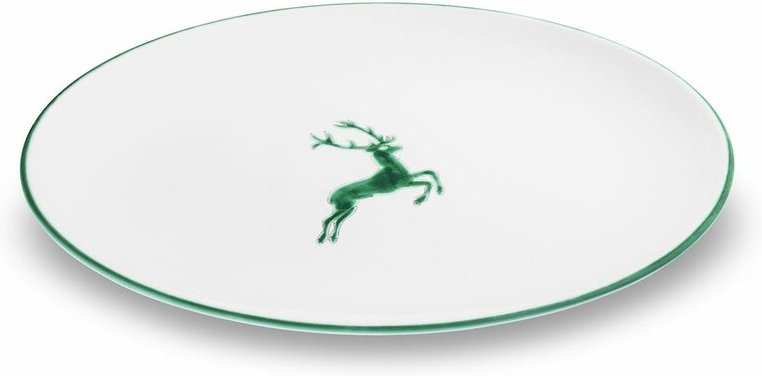 Gmundner Keramik - Grüner Hirsch, Platte oval (33x26cm)
