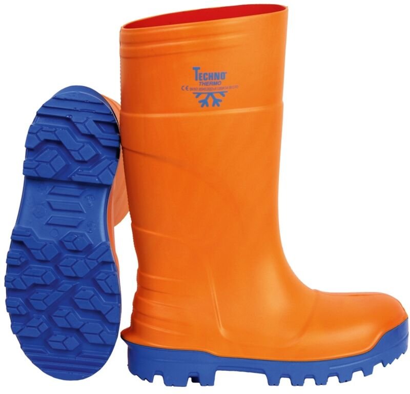 Feldtmann Techno Boots PU-Sicherheitsgummistiefel Navesti 35337 Gr. 48 orange/blau