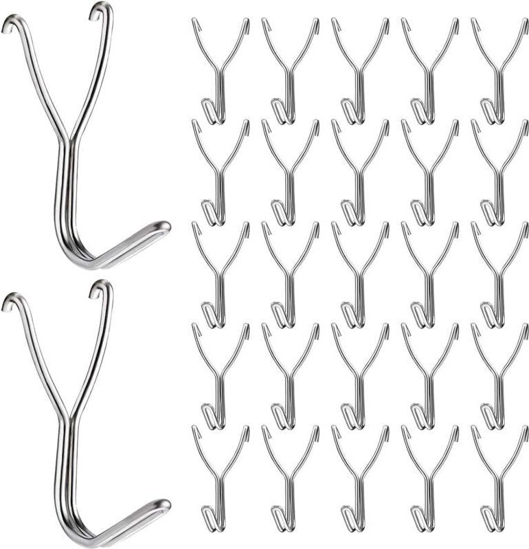 25 mm Edelstahlhaken für Küche, Garage, Aufbewahrungszubehör, Werkbank, Werkzeuge, Bastelbedarf