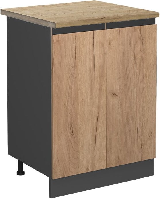 Vicco - Küchenunterschrank R-Line, Goldkraft Eiche, 60 cm , ap Eiche