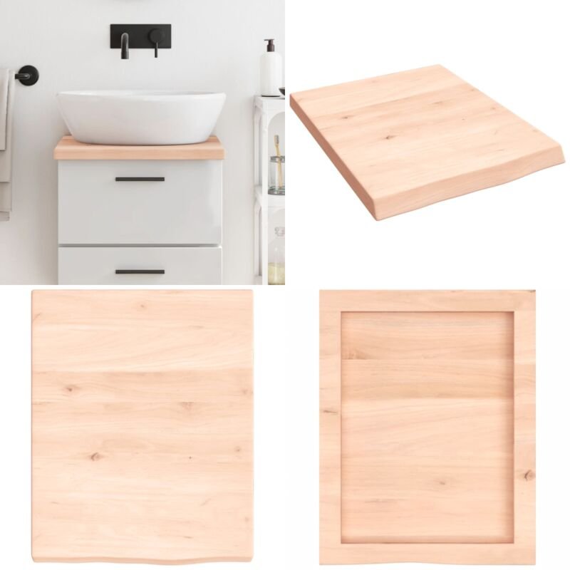 Waschtischplatte 40x50x(2-4)cm Massivholz Unbehandelt - Eiche Holz Platte - Badezimmersanierung - Waschtischplatte - Arb...