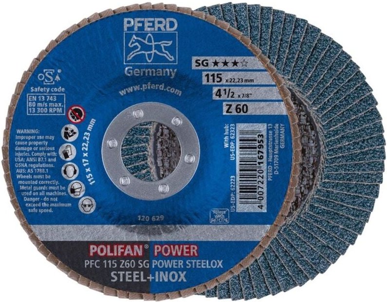 Thumbnail - Fächerschleifscheibe z 80SGP power 115mm K80 Pferd