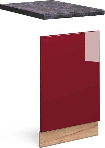 Vicco - Frontblende Fame-Line, Bordeaux Hochglanz, 45 cm , ap Anthrazit