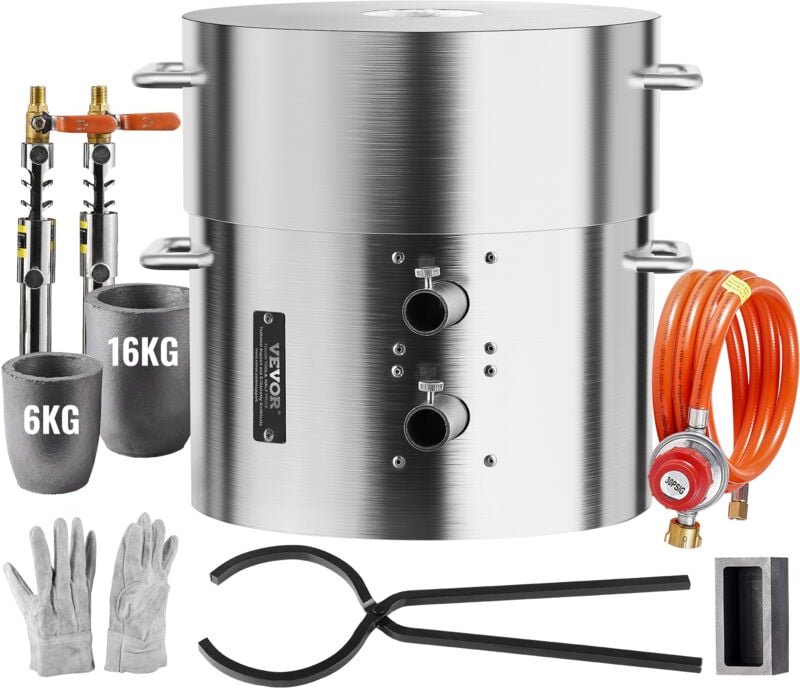 VEVOR Propan-Schmelzofen-Set – 16 kg/35 lbs, Doppelbrenner, Premium-Qualität für die Metallverarbeitung