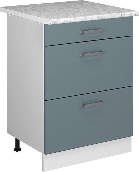 Thumbnail - Vicco - Unterschrank R-Line, Blau-Grau, 60 cm mit Schubladen