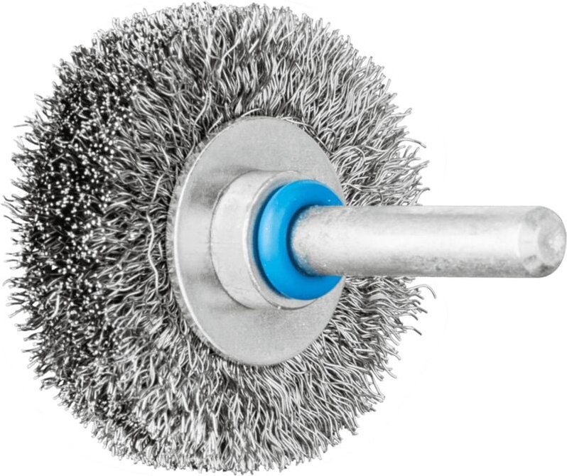 Pferd - Rundbürste ungezopft rbu Ø40x9 mm Schaft-Ø6 mm Edelstahl-Draht-Ø0,20