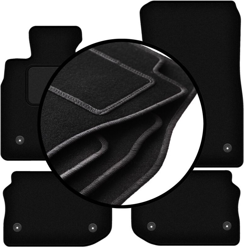 Komplettset Veloursmatten für: BMW 5 F11 Kombi (Touring) (Klettverschluss) (2010-2013)