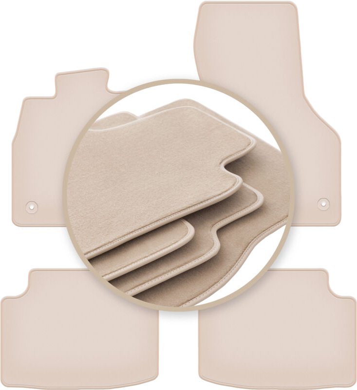 Beige PREMIUM-Matten für: Skoda Octavia III Liftback, Limousine, Variant, Kombi 2012-2020