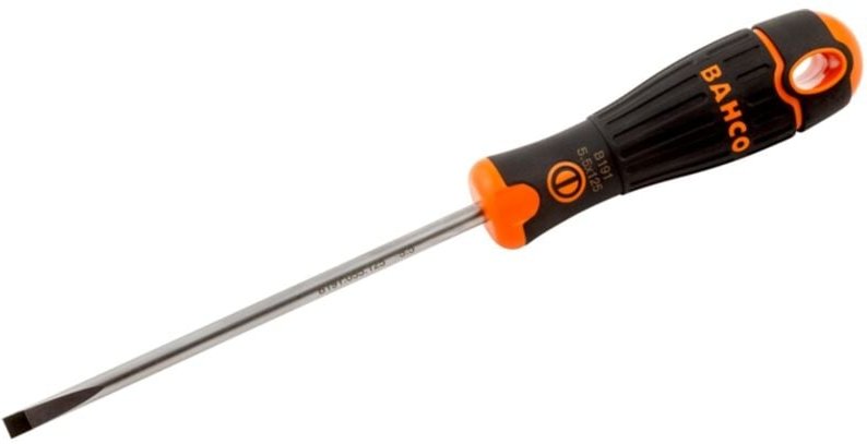 BahcoFIT Schraubendreher für Schlitzschrauben, gerade, mit 2-Komponenten-Griff 0,4 mm x 2,5 mm x 75 mm - Einzelhandelsve...