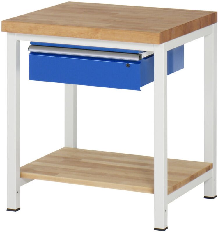 Werkbank Modell 8001 mit Ablageboden BxTxH 750x700x840mm - RAU