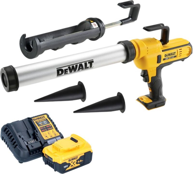 DeWalt DCE 581 P1K Akku Kartuschenpistole 18 V 310 ml + 1x Akku 5,0 Ah + Ladegerät + Koffer