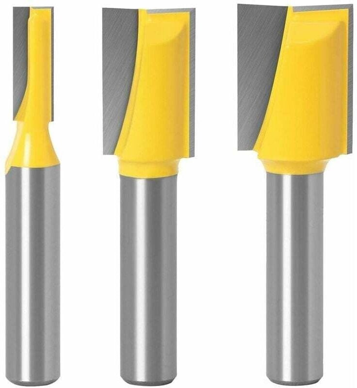 8 mm gerader Fräsersatz, 3-teiliger Hartmetall-Fräsersatz für die Holzbearbeitung