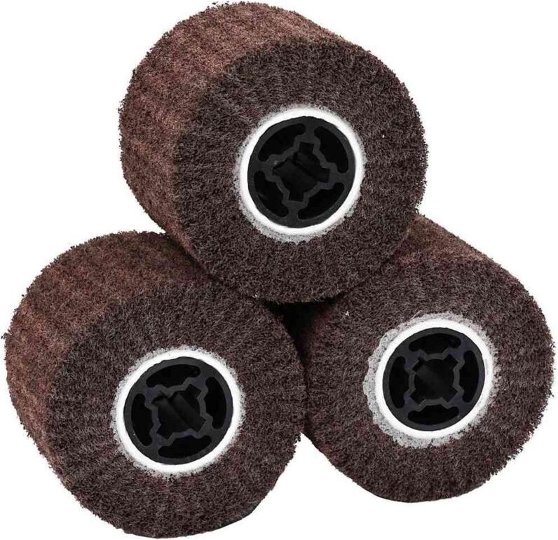 Schleifrollen 3 pcs Braun 12 x 12 x 10 cm Synthetische Faser Vidaxl