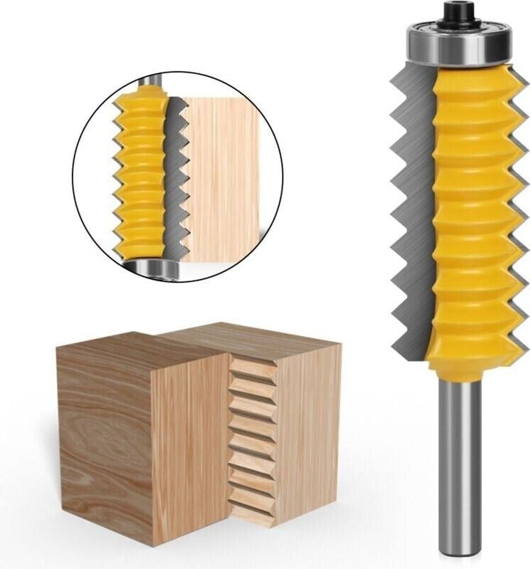 Thumbnail - LARGEIGHT 8-mm-Schaft, erhabene V-Bits für Plattenverbindungen, Fingerverbindungen, Leim, Holzfräser, Zapfen, Holzbearbe...