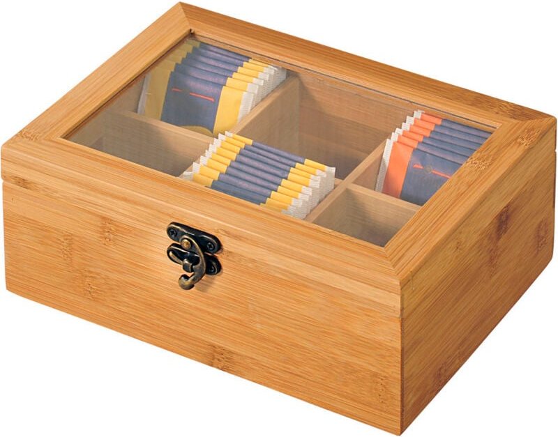 Teebox mit 6 Fächern Bambus