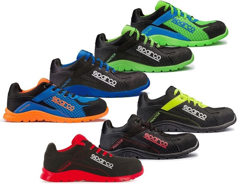 Scarpe antinfortunistiche Sparco Practice S1P SRC-Nero/Azzurro-43 - Schwarz / Hellblau - 43 - Schwarz / Hellblau