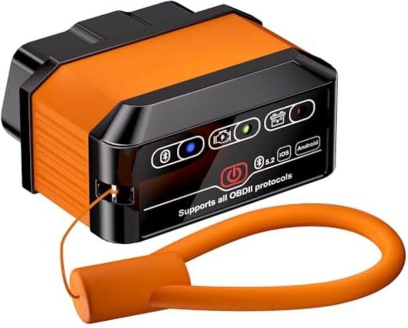 OBD2-Autodiagnose OBD Bluetooth 5.2, OBD2-Diagnoseadapter für Auto, französisches Mehrmarken-Autodiagnosegehäuse für iOS...