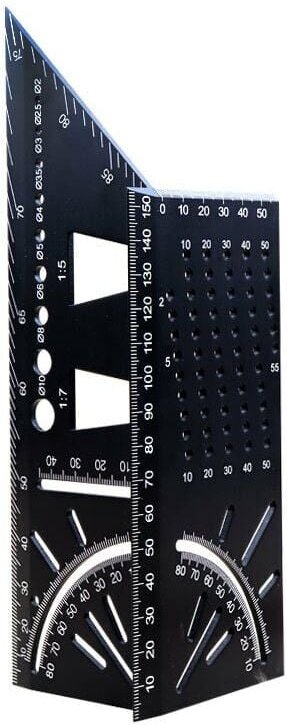 Thumbnail - SNQ - 3D-Zimmermannswinkel, Winkellineal aus Aluminiumlegierung, 45- und 90-Grad-Gehrungslineal für die Holzbearbeitung,...