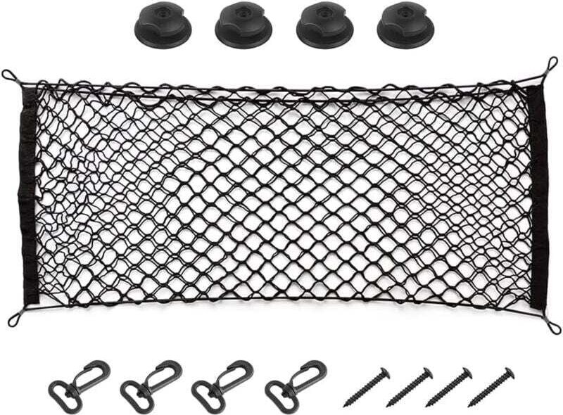 Verstellbares, elastisches Kofferraum-Aufbewahrungsnetz, Kofferraum-Organizer-Netz, universelle Passform für Auto, Fahrz...