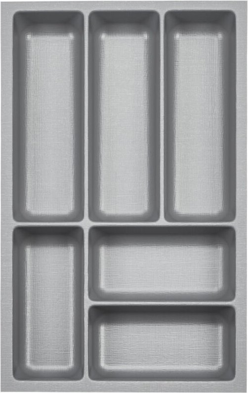 So-tech - orga-box 3 Besteckeinsätze Tiefe 473 mm silbergrau Schubladeneinsätze Breite 291 mm für Schubladen 400 mm