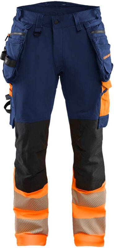 Hochsichtbarer Stretch-Arbeitshosen 4D 1125 - Marine/Orange XL - FR(48) - SE(C54) - Normen