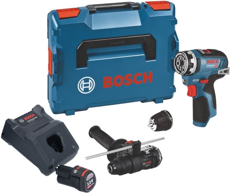 Bosch gsr 12V-35 fc Akku Bohrschrauber 12 v 35 Nm Brushless + 1x Akku 3,0 Ah + Ladegerät + 2x Aufsatz + L-Boxx