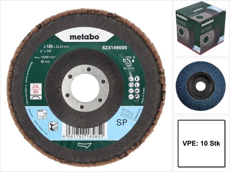 Thumbnail - Metabo - 1 Stück Lamellenschleifteller Zirkonkorund sp 125mm P80