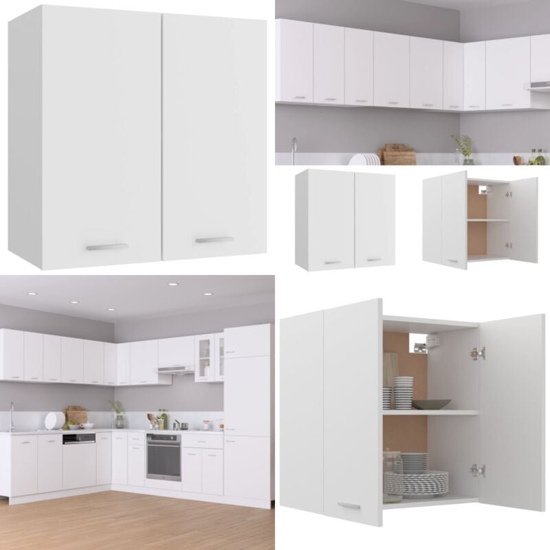 Hängeschrank Weiß 60x31x60 cm Holzwerkstoff - Küchenschränke - Hängeschrank - Weißer Schrank - Holzschrankküche - Regalb...
