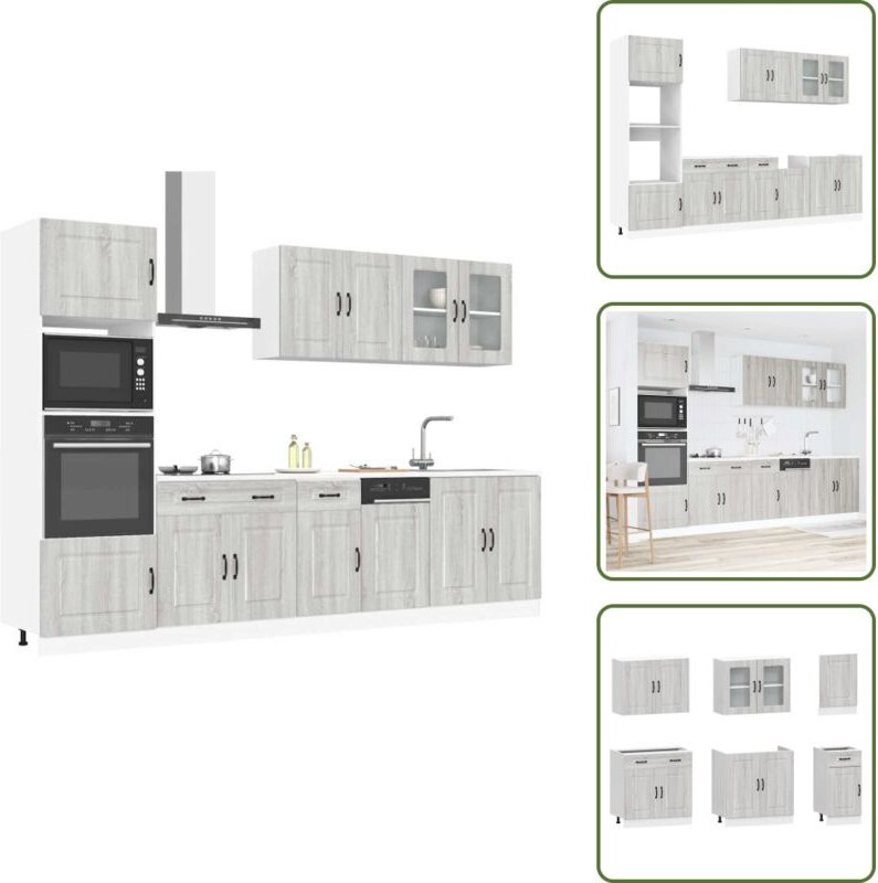 Vidaxl - 7-tlg. Küchenschrank-Set Kalmar Grau Sonoma Holzwerkstoff - Küchenschrank-Set - Küchenschrank-Sets - Küchenzeil...