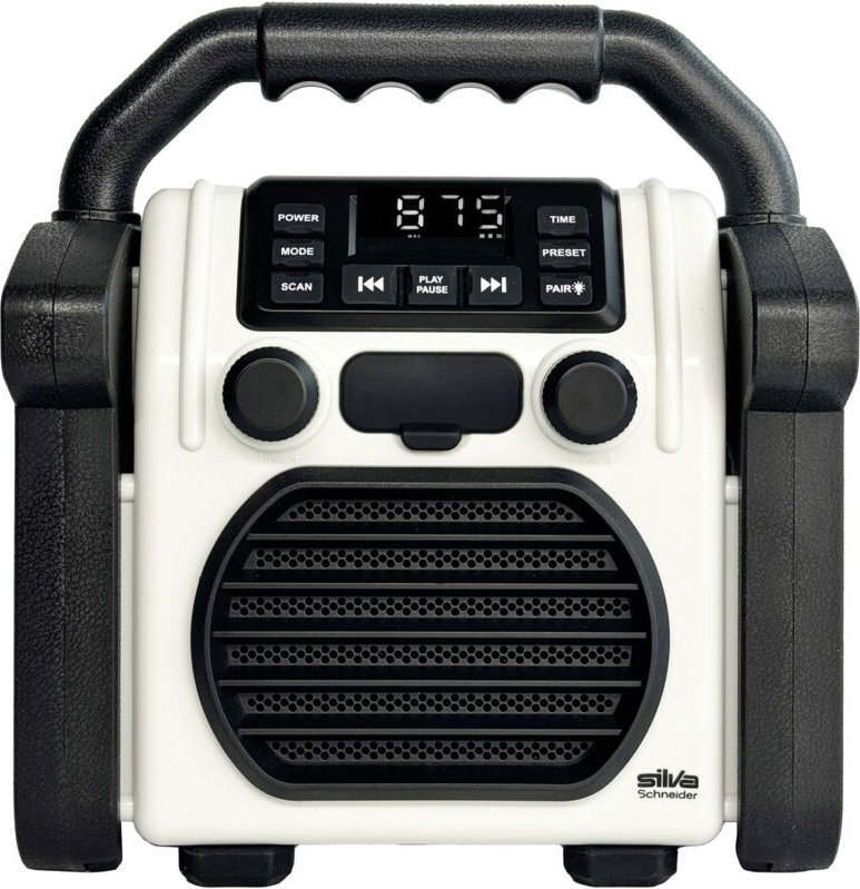 Br 230 bt offwhite Baustellenradio fm usb, Bluetooth® Weckfunktion, Akku-Ladefunkti - Silva Schneider