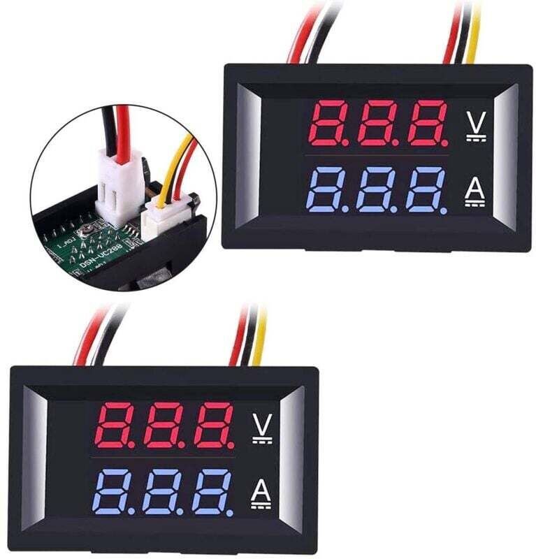 Stück LED-Voltmeter-Amperemeter, Digital-Multimeter-Anzeige, Spannungs- und Stromtester, DC 0–100 V, 10 A, Spannungsdete...