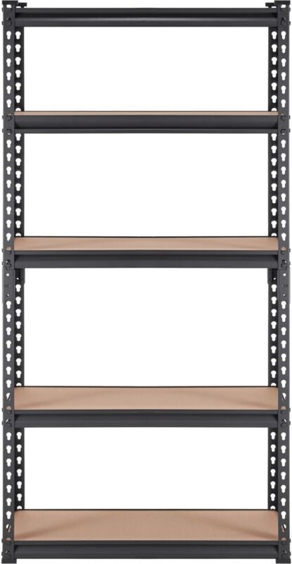 5-stöckiges Lagerregal, verstellbarer, robuster Metall-Organizer, 2000 lbs Tragkraft, 30' l x 12' b x 60' h, schwarz, fü...