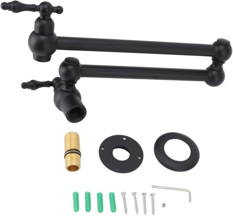 Ej.Life Topffüller-Wasserhahn, Kupfer-Wandmontage-Küchenarmatur, Faltbarer, Dehnbarer Einzel-Kaltwasserhahn mit Doppelge...