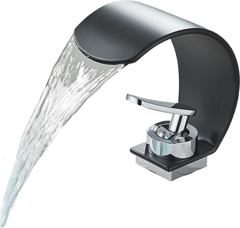 Schwarzer Messing-Mischbatterie für Küchenspülen, Warm- und Kaltwasserhahn, moderner und eleganter High-End-Wasserhahn (...