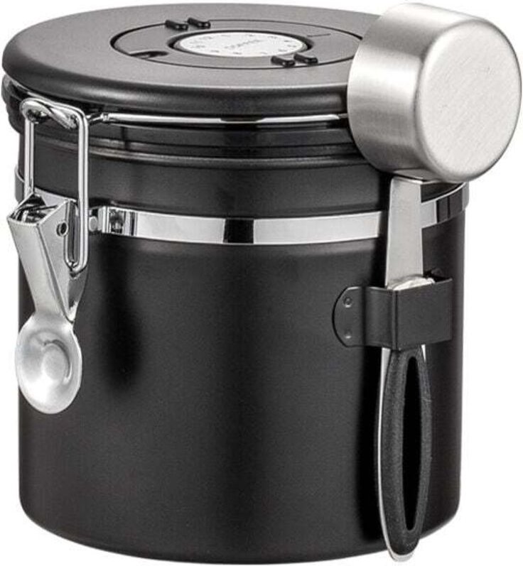 Thumbnail - Kaffeebehälter aus Edelstahl – luftdichter Kaffeebehälter zur Aufbewahrung von Kaffeebohnen, 1200 ml Fassungsvermögen mi...