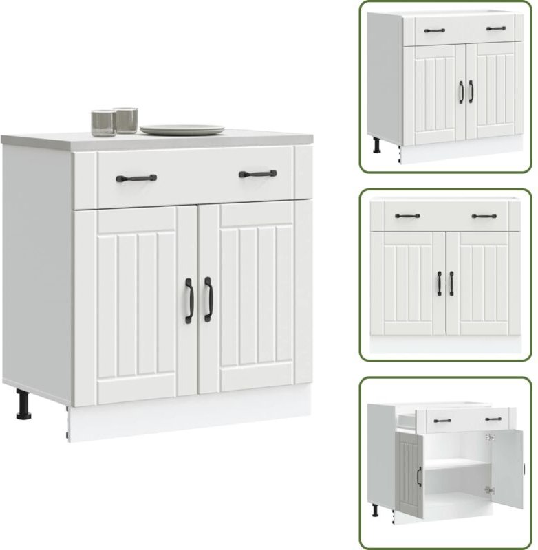 Küchen-Unterschrank Lucca Weiß Holzwerkstoff - Küchenunterschrank - Küchenunterschränke - Spülenunterschrank - Unterschr...