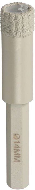 Klingspor DB 600 F Bohrkronen, 14 x 40 mm 1 Segmente 10 mm, geschlossener Rand 1/4 Bit, sechskant