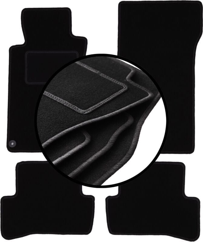 Komplettset Veloursmatten für: Mercedes C W203 Coupé (2000-2008)
