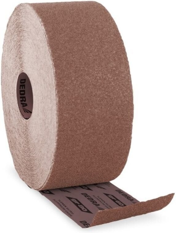 Thumbnail - DEDRA Schleifgeweberolle 50 m x 115 mm – Körnung 40, zum Schleifen von Metall und Holz