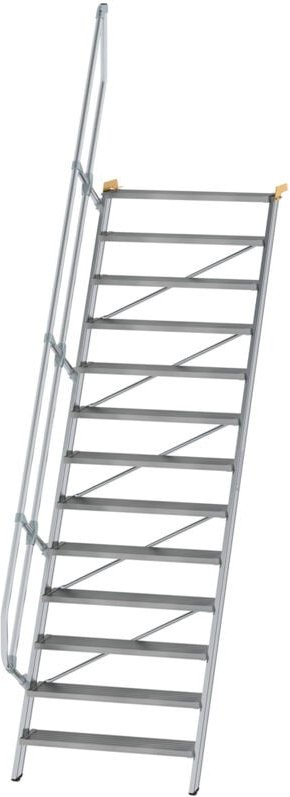 Günzburger Steigtechnik - Treppe 60° Stufenbreite 1.000 mm 13 Stufen Aluminium geriffelt - 600333